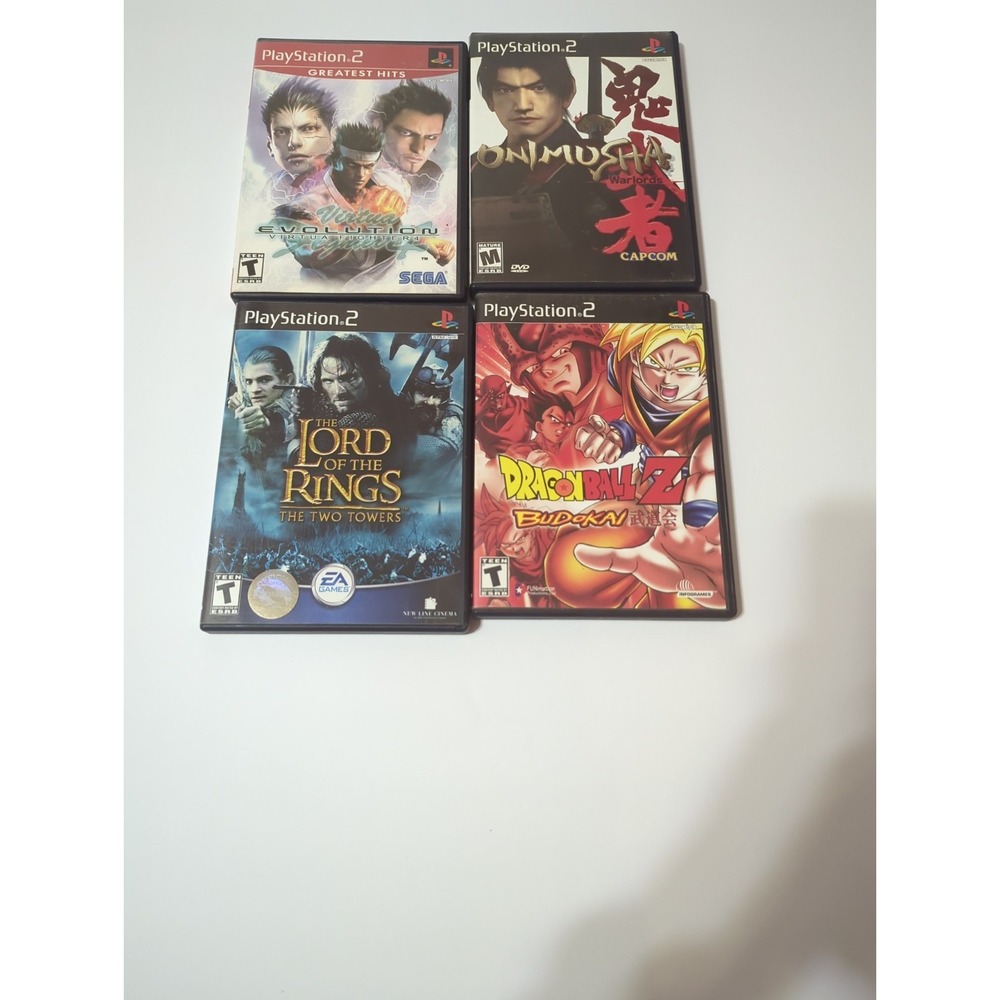 Sony PlayStation 2 Game Lot of 4 Virtua Onimusha Lord of the Rings Dragon Ball Z